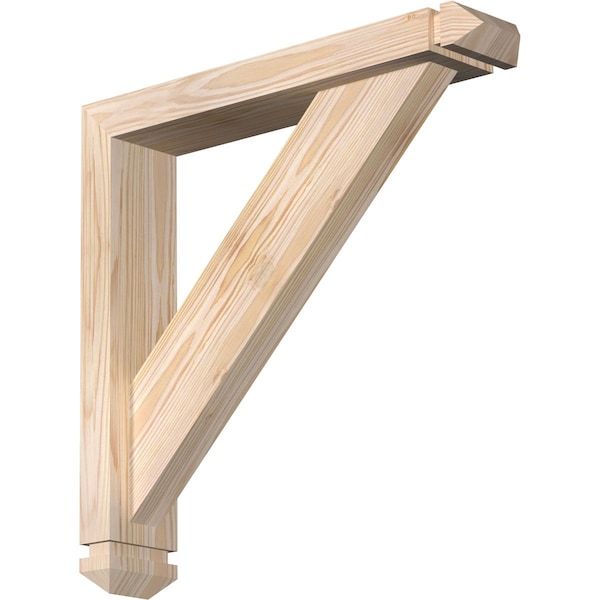 Ekena Millwork Traditional Arts and Crafts Smooth Bracket w/ Offset Brace, Douglas Fir, 3 1/2"W x 18"D x 18"H BKT0402X18X18TRA03SDF - main